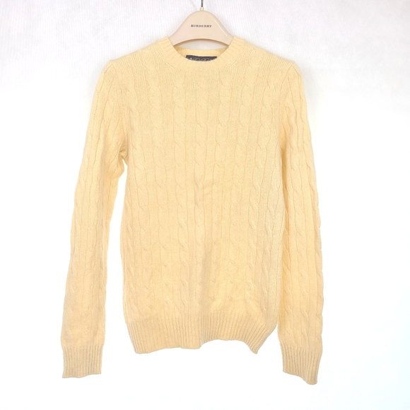 Brooks Brothers Cashmere Cable Sweater in Light yellow, Size XS - Picture 3 of 5